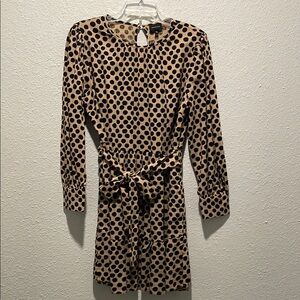 Who What Wear Brown and Black Dress with Cuffed Sleeves